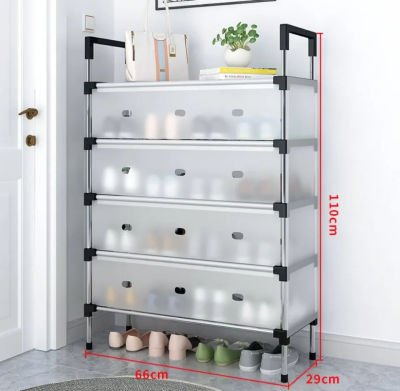 Dustproof Shoe Rack Metal Pipes Shoes Cabinet Household Multilayer Detachable Sp