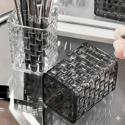 Acrylic Makeup Brush Holder | Clear Cosmetic Organizer Cup