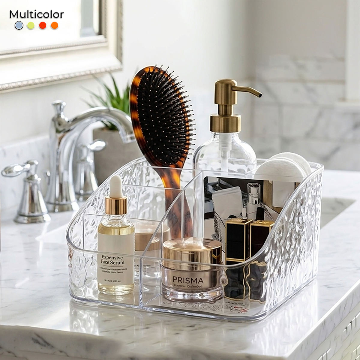 Makeup Organizer Acrylic Multi Grid Storage Rack Cosmetic Shelf Make Up For Dres