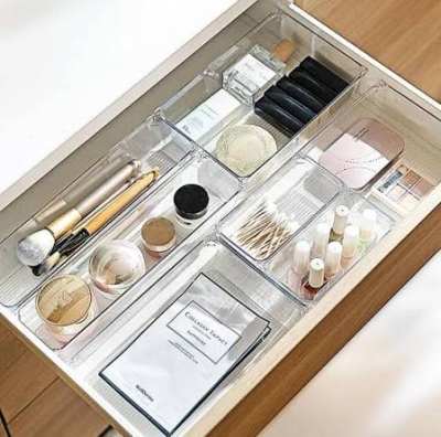 Unbreakable, Transparent and Textured Acrylic Drawer Organizer Tray Plastic Box 