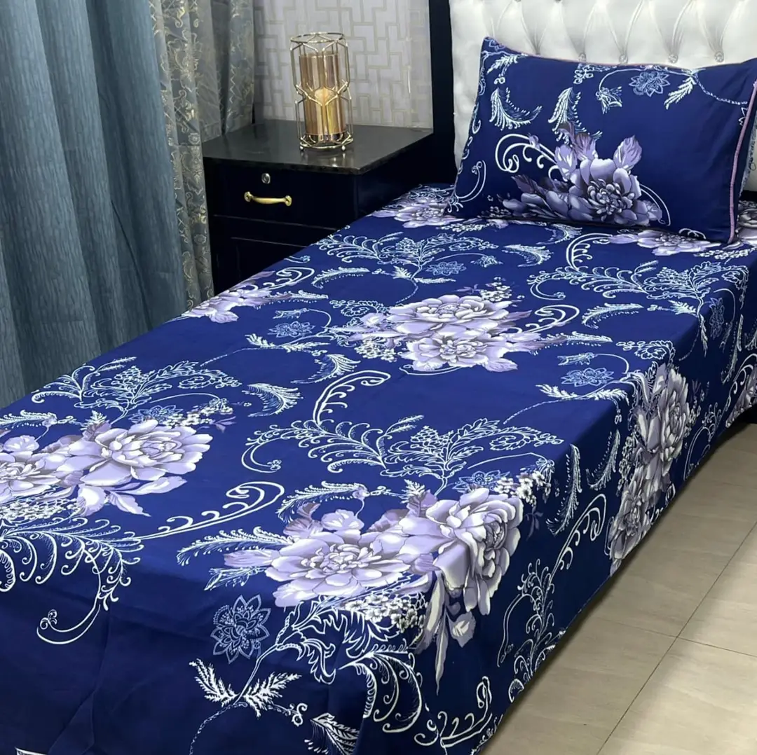 4 Pcs Crystal Cotton Printed Single Bedsheet – Design 2 price in Pakistan