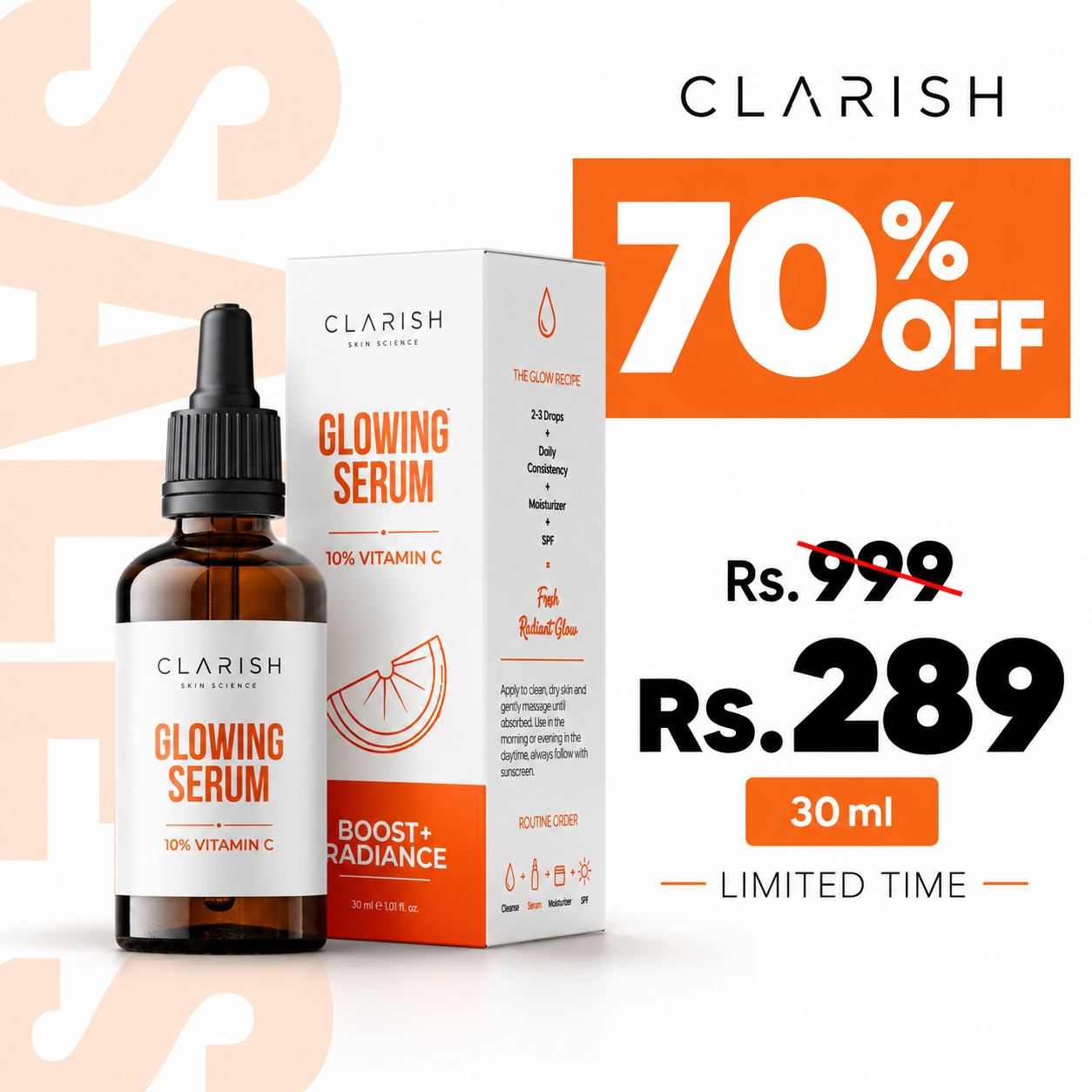 CLARISH 10% Vitamin C Face Serum 30ml